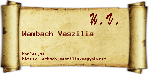 Wambach Vaszilia névjegykártya